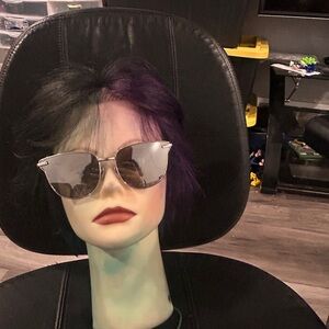 Le Specs Silver Mirrored Cat-Eye Sunglasses